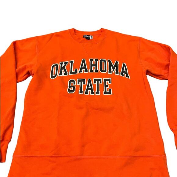 90s Lady's Oklahoma State University Crewneck Orange Sweatshirt Sz Small - Picture 3 of 7